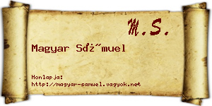 Magyar Sámuel névjegykártya